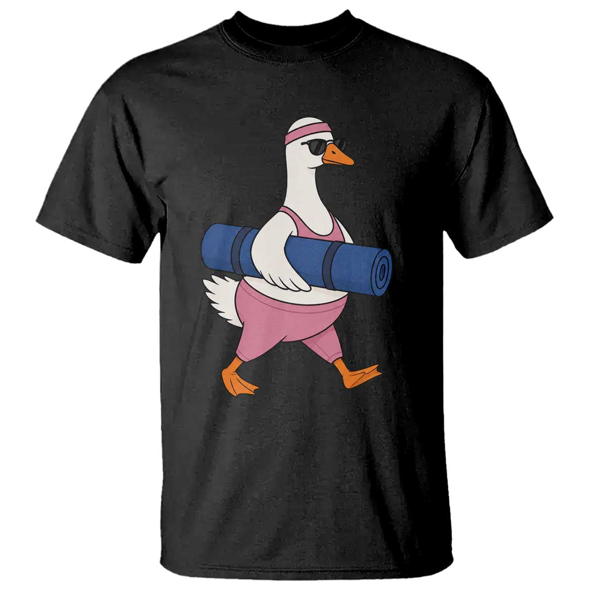 Yoga Goose Carrying Mat T Shirt Funny Yogi Workout Fitness Graphic
