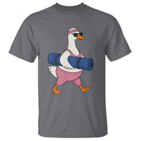 Yoga Goose Carrying Mat T Shirt Funny Yogi Workout Fitness Graphic