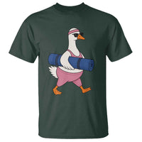 Yoga Goose Carrying Mat T Shirt Funny Yogi Workout Fitness Graphic