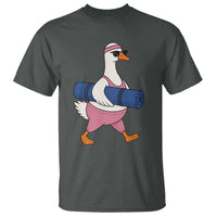 Yoga Goose Carrying Mat T Shirt Funny Yogi Workout Fitness Graphic