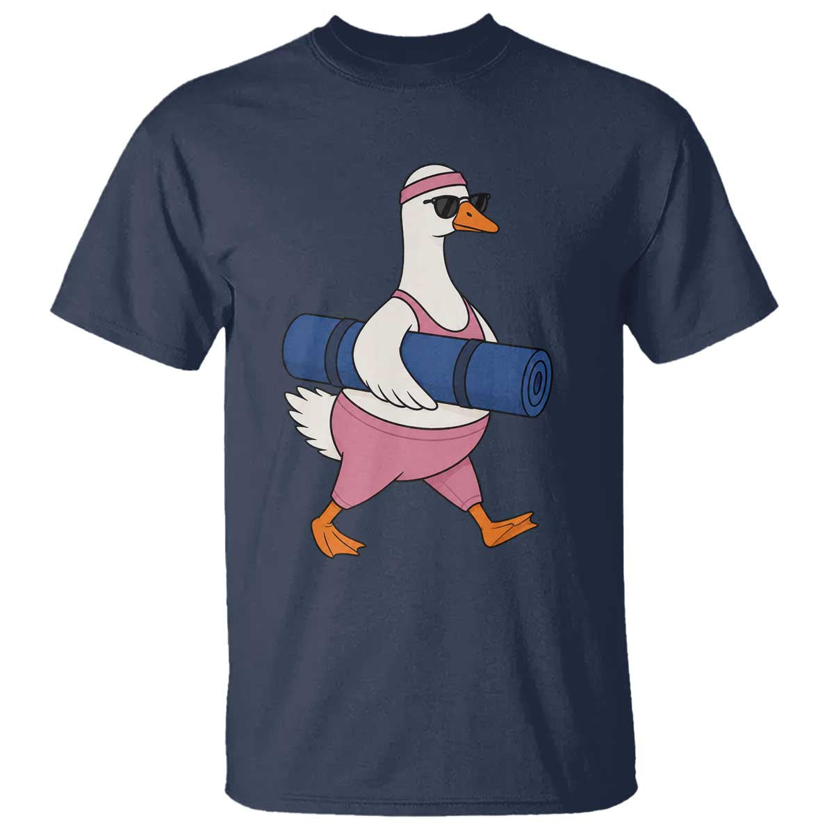 Yoga Goose Carrying Mat T Shirt Funny Yogi Workout Fitness Graphic