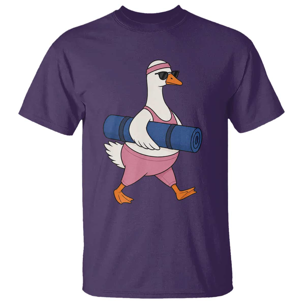 Yoga Goose Carrying Mat T Shirt Funny Yogi Workout Fitness Graphic