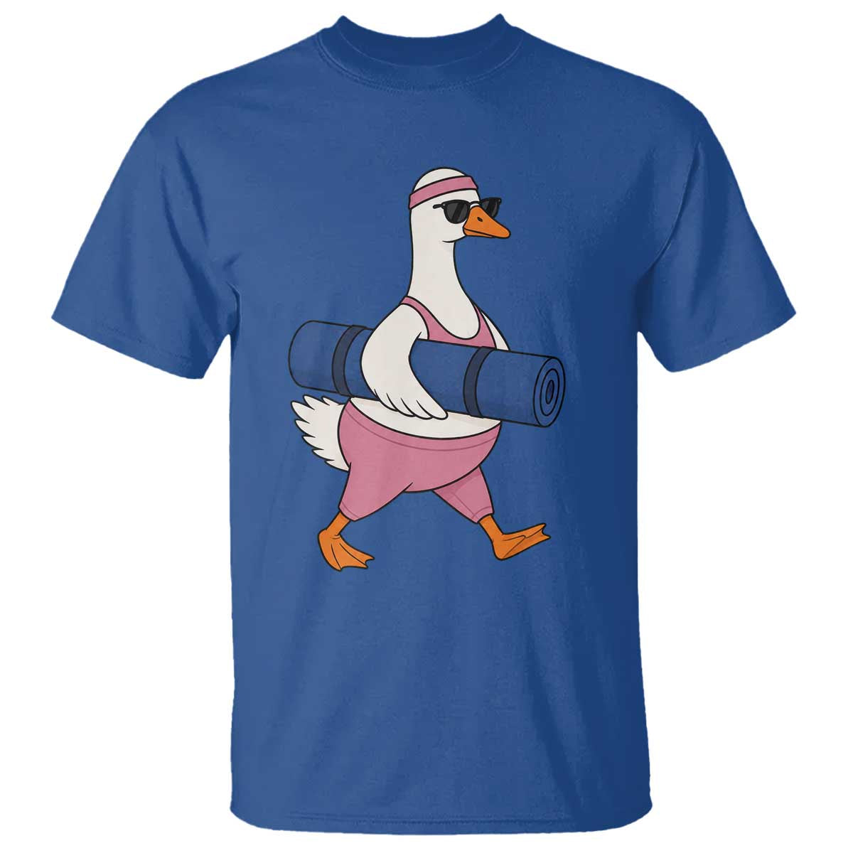 Yoga Goose Carrying Mat T Shirt Funny Yogi Workout Fitness Graphic