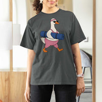 Yoga Goose Carrying Mat T Shirt For Women Funny Yogi Workout Fitness Graphic