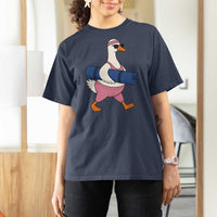 Yoga Goose Carrying Mat T Shirt For Women Funny Yogi Workout Fitness Graphic