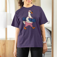 Yoga Goose Carrying Mat T Shirt For Women Funny Yogi Workout Fitness Graphic
