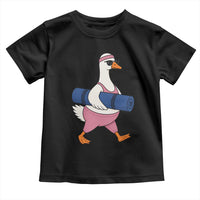 Yoga Goose Carrying Mat Toddler T Shirt Funny Yogi Workout Fitness Graphic