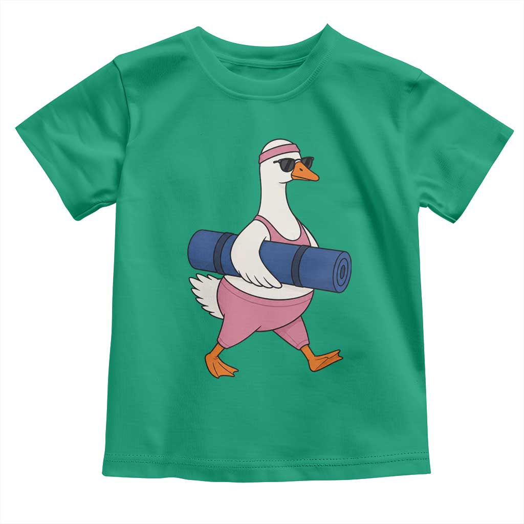Yoga Goose Carrying Mat Toddler T Shirt Funny Yogi Workout Fitness Graphic