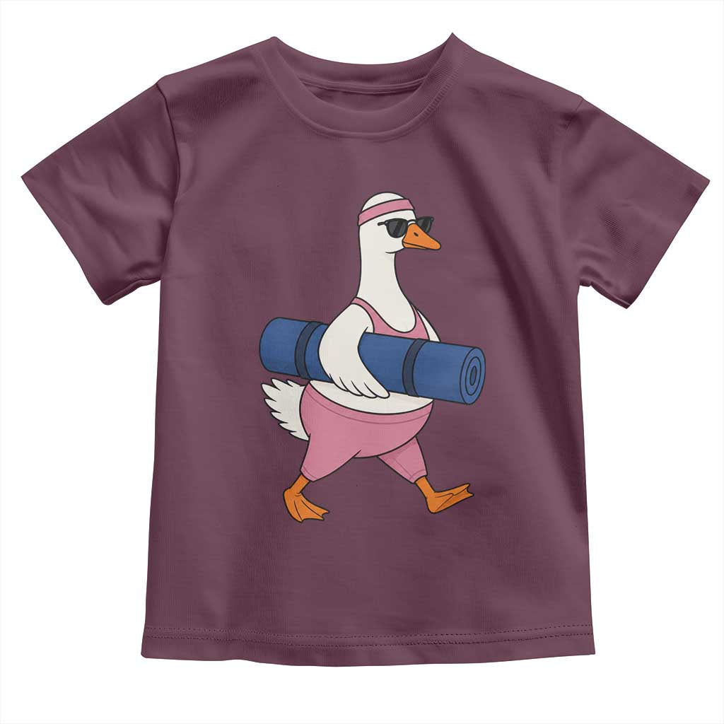 Yoga Goose Carrying Mat Toddler T Shirt Funny Yogi Workout Fitness Graphic