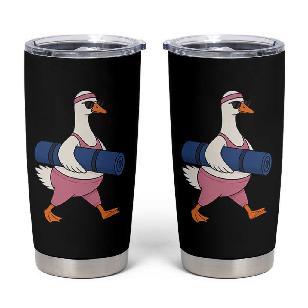 Yoga Goose Carrying Mat Tumbler Cup Funny Yogi Workout Fitness Graphic