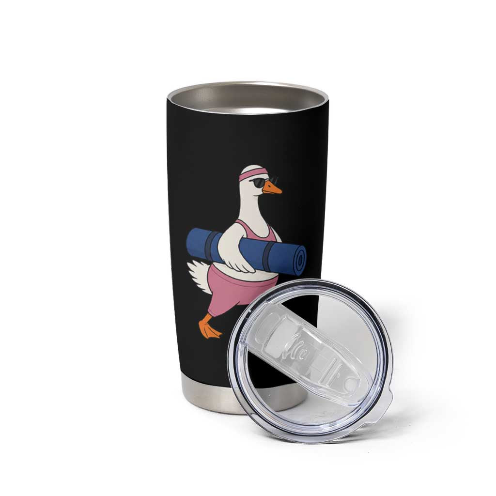 Yoga Goose Carrying Mat Tumbler Cup Funny Yogi Workout Fitness Graphic