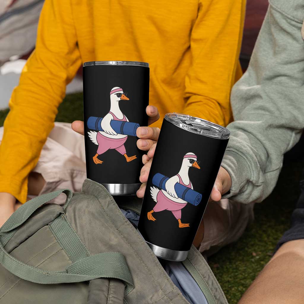 Yoga Goose Carrying Mat Tumbler Cup Funny Yogi Workout Fitness Graphic
