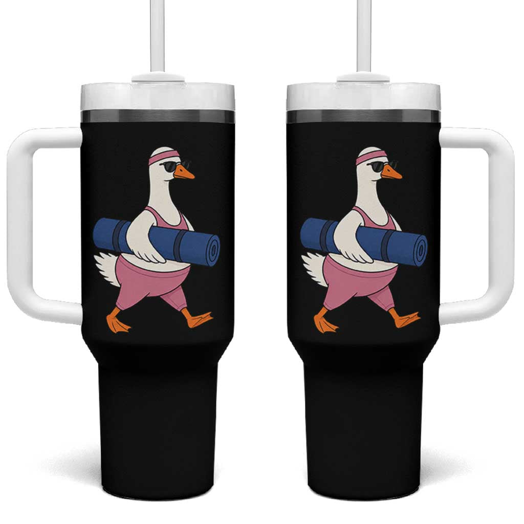 Yoga Goose Carrying Mat Tumbler With Handle Funny Yogi Workout Fitness Graphic