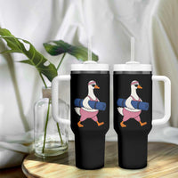 Yoga Goose Carrying Mat Tumbler With Handle Funny Yogi Workout Fitness Graphic