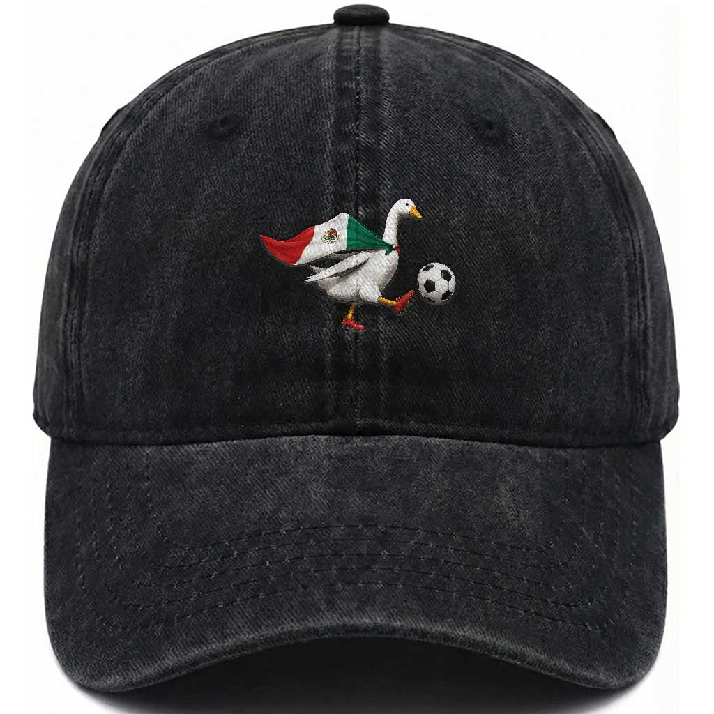 Mexico Soccer Goose Washed Cotton Baseball Cap Mexico Futbol Fan