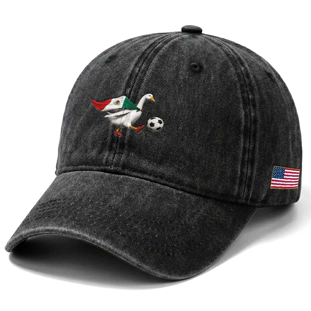 Mexico Soccer Goose Washed Cotton Baseball Cap Mexico Futbol Fan