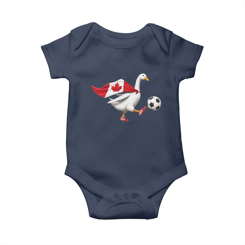 Canada Soccer Goose Baby Onesie Canadian Flag Patriotic Football Fan Graphic