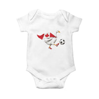 Canada Soccer Goose Baby Onesie Canadian Flag Patriotic Football Fan Graphic