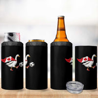 Canada Soccer Goose 4 in 1 Can Cooler Tumbler Canadian Flag Patriotic Football Fan Graphic