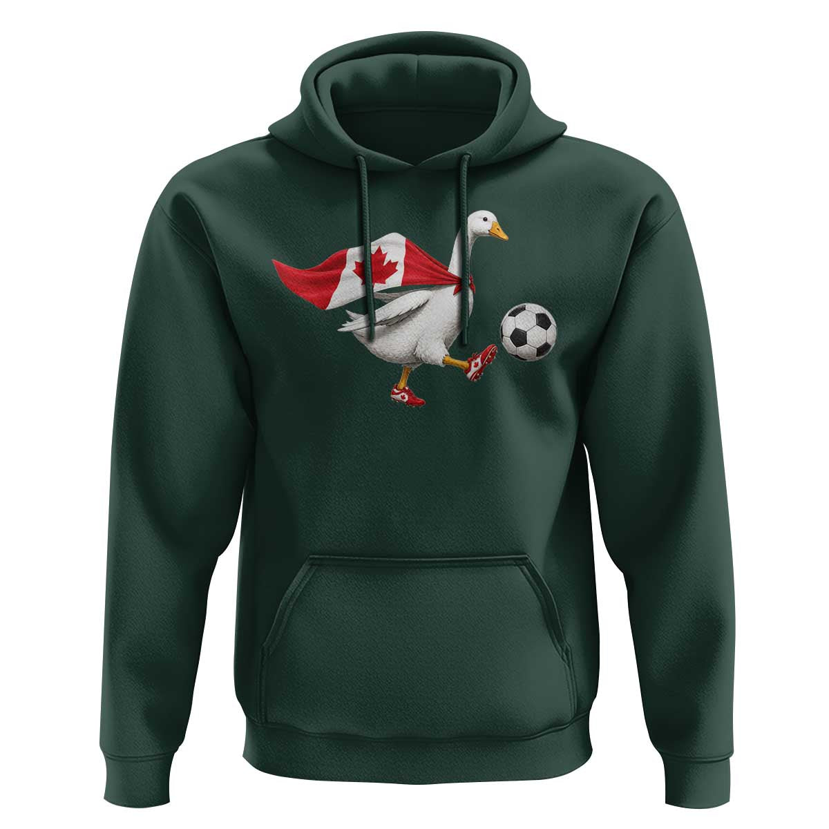 Canada Soccer Goose Hoodie Canadian Flag Patriotic Football Fan Graphic