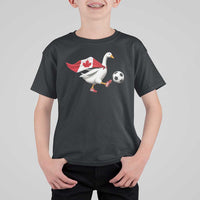 Canada Soccer Goose T Shirt For Kid Canadian Flag Patriotic Football Fan Graphic