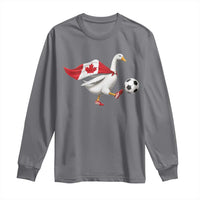 Canada Soccer Goose Long Sleeve Shirt Canadian Flag Patriotic Football Fan Graphic
