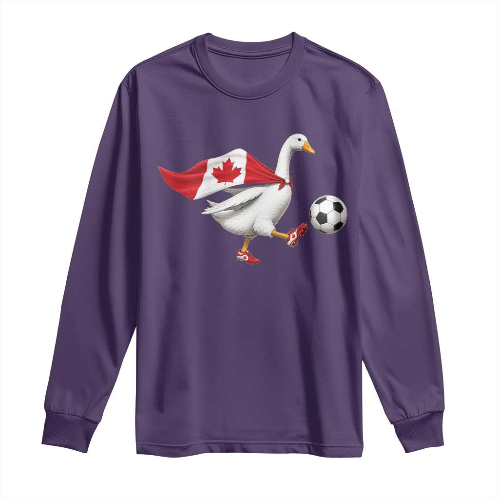 Canada Soccer Goose Long Sleeve Shirt Canadian Flag Patriotic Football Fan Graphic