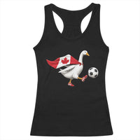 Canada Soccer Goose Racerback Tank Top Canadian Flag Patriotic Football Fan Graphic