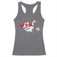 Canada Soccer Goose Racerback Tank Top Canadian Flag Patriotic Football Fan Graphic