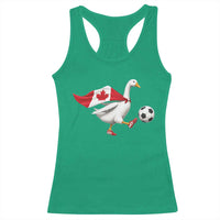 Canada Soccer Goose Racerback Tank Top Canadian Flag Patriotic Football Fan Graphic