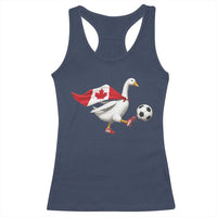 Canada Soccer Goose Racerback Tank Top Canadian Flag Patriotic Football Fan Graphic