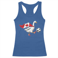 Canada Soccer Goose Racerback Tank Top Canadian Flag Patriotic Football Fan Graphic