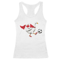 Canada Soccer Goose Racerback Tank Top Canadian Flag Patriotic Football Fan Graphic