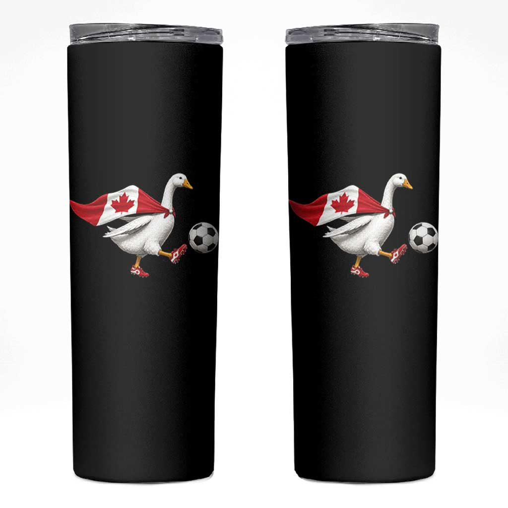 Canada Soccer Goose Skinny Tumbler Canadian Flag Patriotic Football Fan Graphic