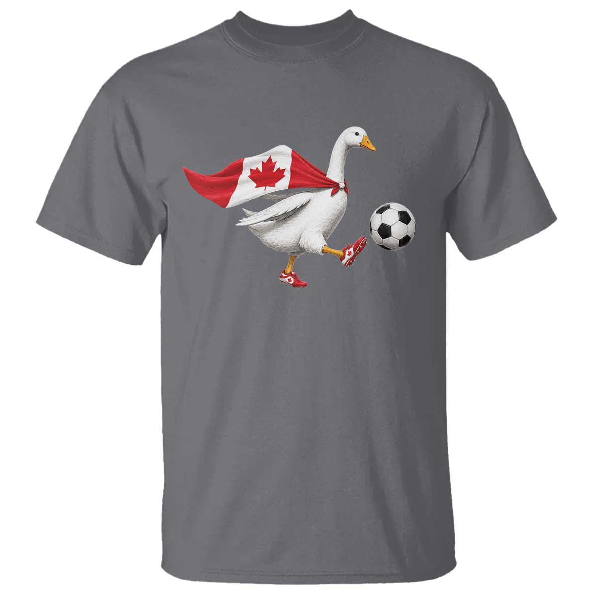 Canada Soccer Goose T Shirt Canadian Flag Patriotic Football Fan Graphic