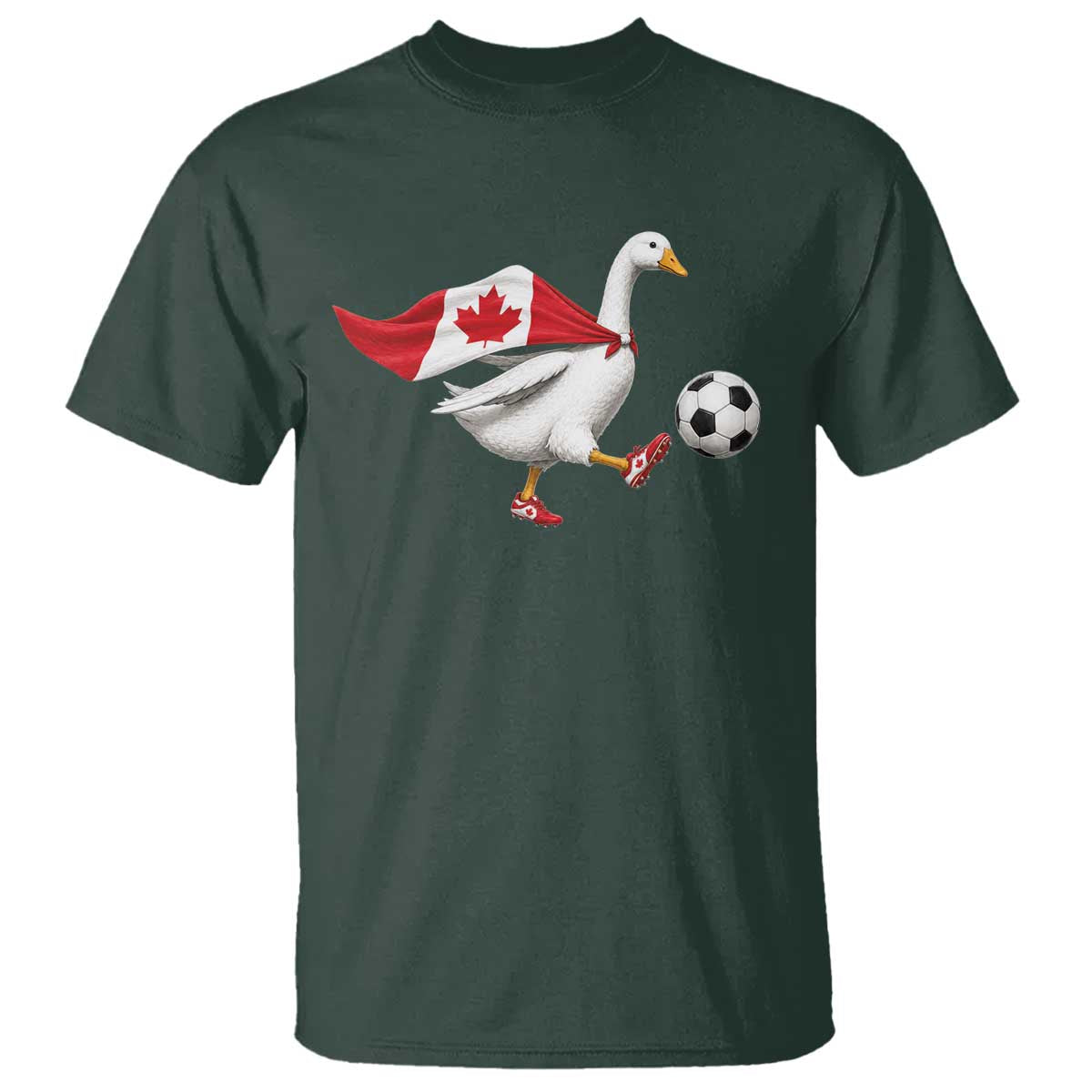 Canada Soccer Goose T Shirt Canadian Flag Patriotic Football Fan Graphic