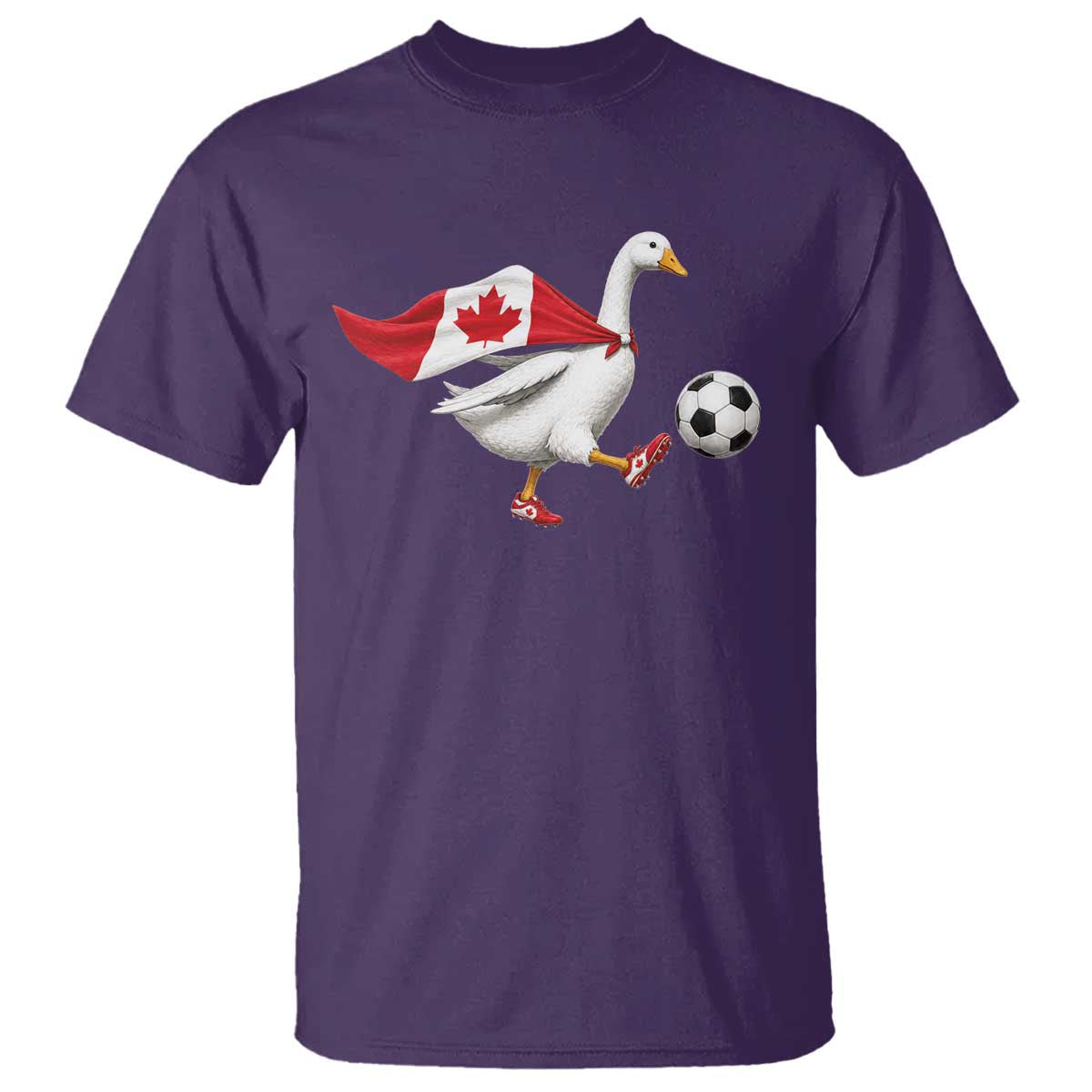 Canada Soccer Goose T Shirt Canadian Flag Patriotic Football Fan Graphic