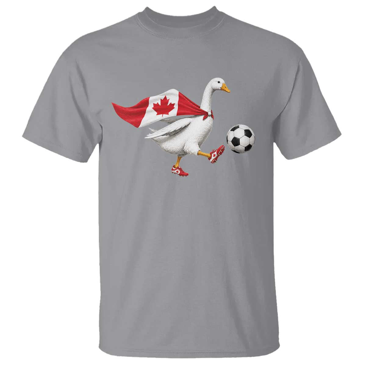 Canada Soccer Goose T Shirt Canadian Flag Patriotic Football Fan Graphic