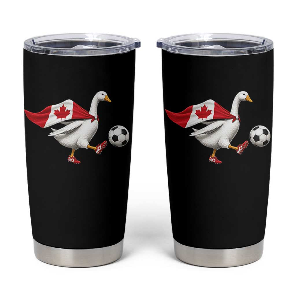 Canada Soccer Goose Tumbler Cup Canadian Flag Patriotic Football Fan Graphic