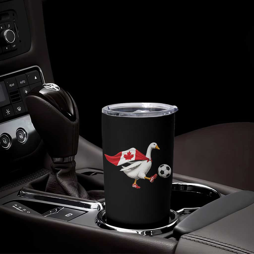 Canada Soccer Goose Tumbler Cup Canadian Flag Patriotic Football Fan Graphic