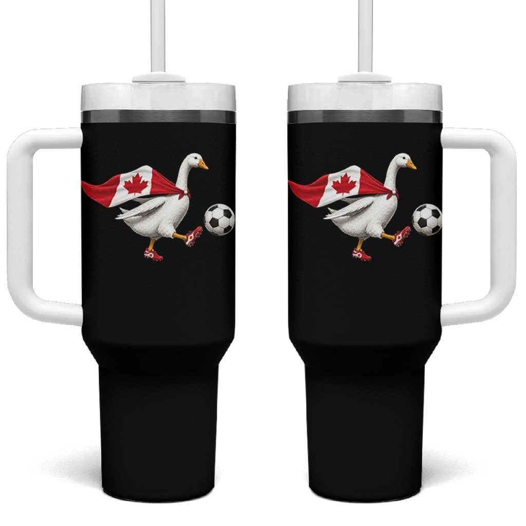 Canada Soccer Goose Tumbler With Handle Canadian Flag Patriotic Football Fan Graphic