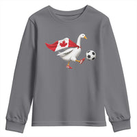 Canada Soccer Goose Youth Sweatshirt Canadian Flag Patriotic Football Fan Graphic