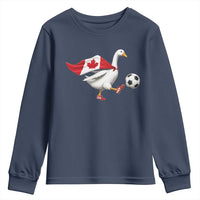 Canada Soccer Goose Youth Sweatshirt Canadian Flag Patriotic Football Fan Graphic