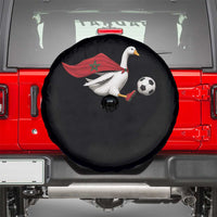 Morocco Soccer Spare Tire Cover Funny Goose Wearing Moroccan Flag Patriotic Football Fan Graphic