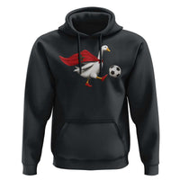 Morocco Soccer Hoodie Funny Goose Wearing Moroccan Flag Patriotic Football Fan Graphic