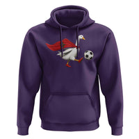 Morocco Soccer Hoodie Funny Goose Wearing Moroccan Flag Patriotic Football Fan Graphic