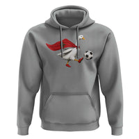 Morocco Soccer Hoodie Funny Goose Wearing Moroccan Flag Patriotic Football Fan Graphic