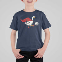 Morocco Soccer T Shirt For Kid Funny Goose Wearing Moroccan Flag Patriotic Football Fan Graphic