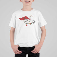 Morocco Soccer T Shirt For Kid Funny Goose Wearing Moroccan Flag Patriotic Football Fan Graphic