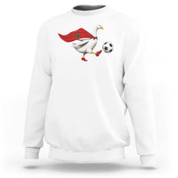 Morocco Soccer Sweatshirt Funny Goose Wearing Moroccan Flag Patriotic Football Fan Graphic